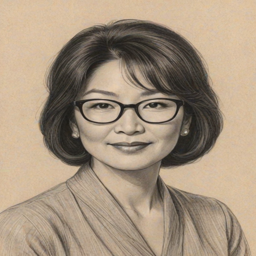 Charming Connie Chung, pencil sketch, portrait of Magnificent woman 1931s in glasses, hair style beatnik, outline, clear lines, fine lines, 8k