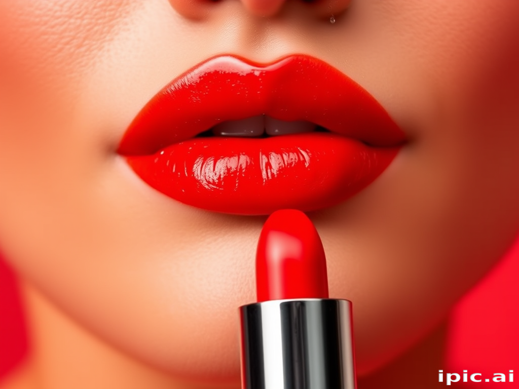 Fierce "Molten Lava" lip lacquer coats lips in a fiery orange-red shade with a high-shine finish and intense, long-lasting pigmentation for bold impact