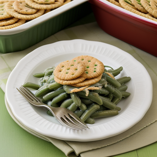 green bean casserole with ritz crackers