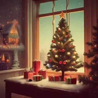 retro christmas image