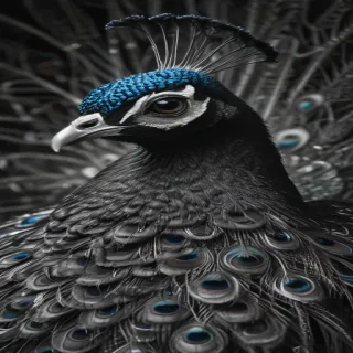 peacock black and white
