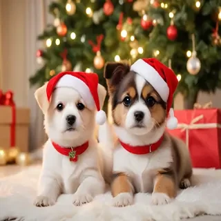 cute christmas dogs