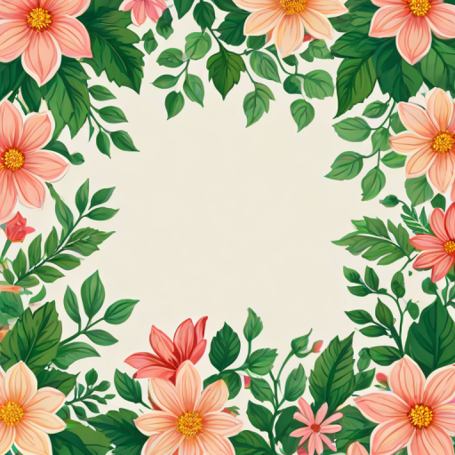 flowery border clipart