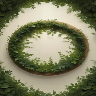 circle with leaves