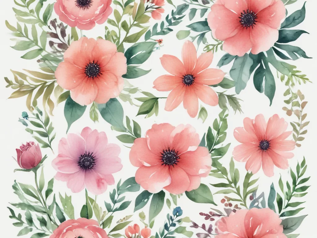 watercolor flowers clipart