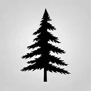 pine tree clip art black and white