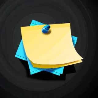 sticky note with transparent background