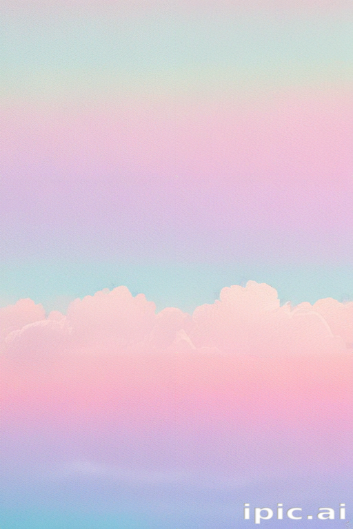 Dreamy Pastel Sky with Soft Clouds and Gentle Color Gradients Above