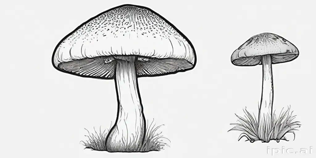 mushroom clipart black and white