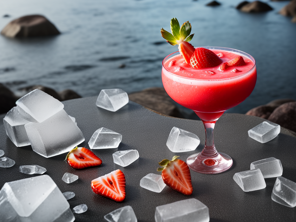 strawberry daiquiri on the rocks