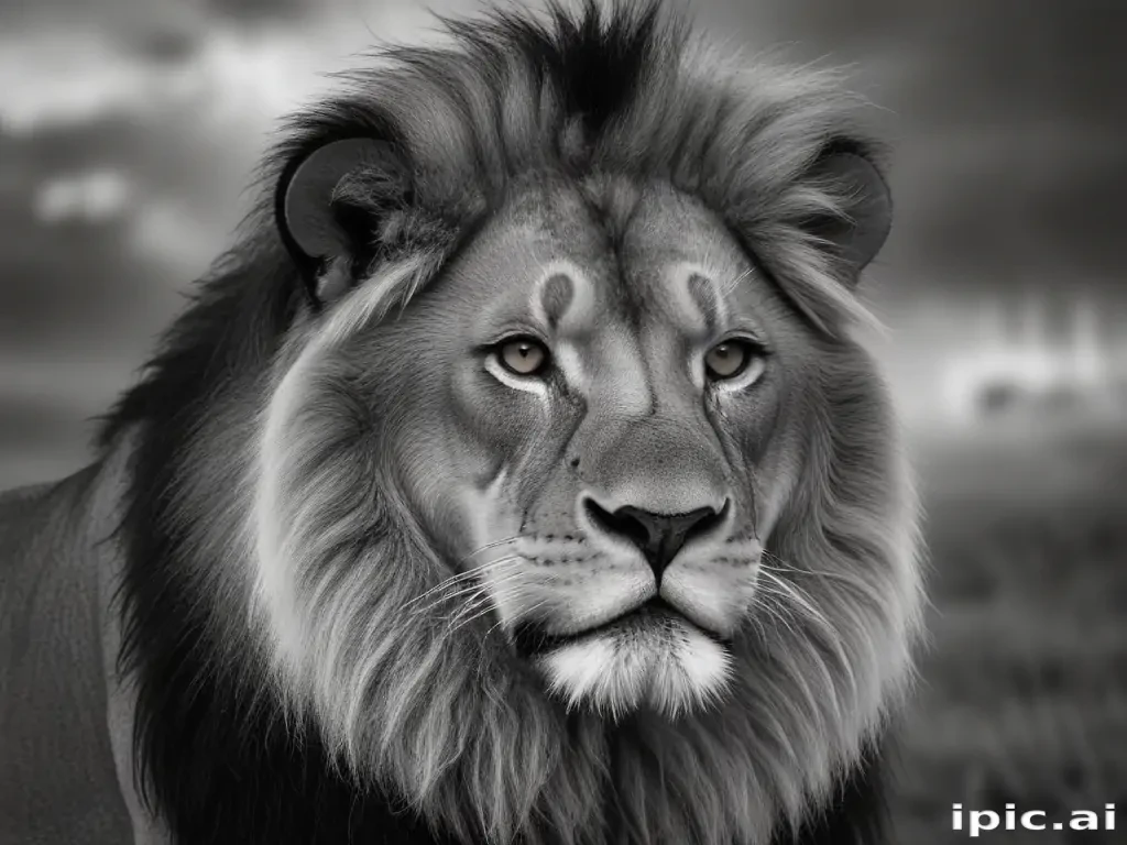 lion black and white pictures