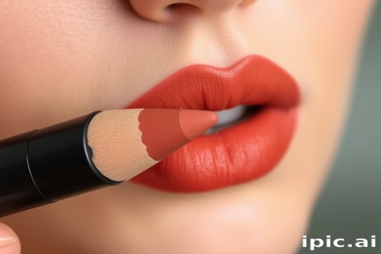 Matte terracotta lip pencil "Desert Rose" with a creamy, easy-glide texture and precise tip for defined lips, ideal for everyday wear and natural makeup looks, long-lasting and transfer-proof