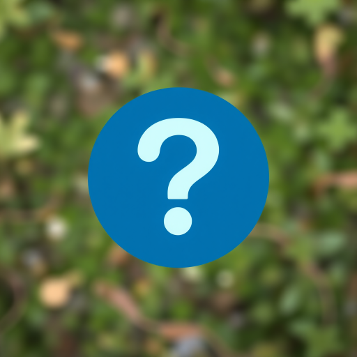 Generate a circular blue question mark icon in the center, using a Canon EOS R5 camera with a 50mm lens, f/2.8 aperture, ISO 100, 1/125s shutter speed, soft focus style, top-down view for clarity and depth.