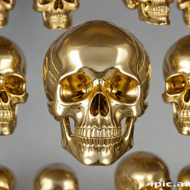transparent gold skull