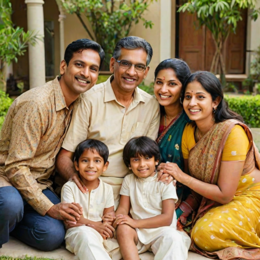 happy indian family