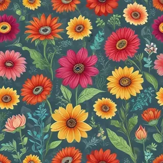 colored drawings of flowers