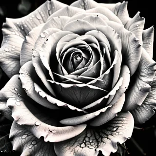 black and white rose