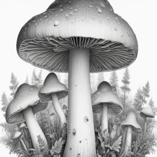 mushroom clip art black and white