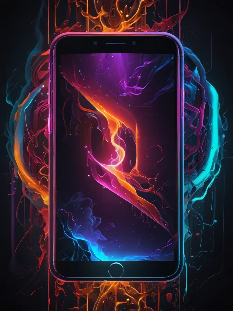 iphone neon wallpaper