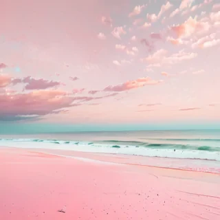 pastel pink beach wallpaper