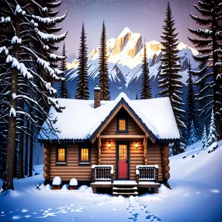 cozy winter cabin wallpaper