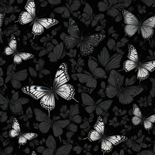 black wallpaper butterfly