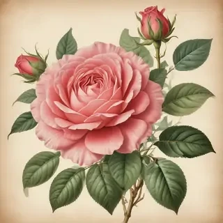 vintage rose illustration