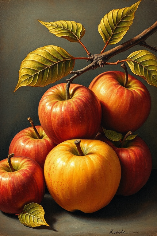 drawn apples