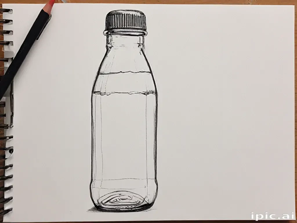 water bottle drawing
