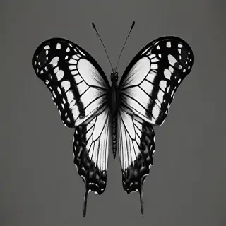 butterfly png black and white