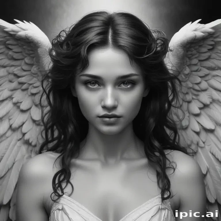 black and white angel drawings