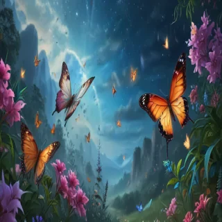 background with butterflies