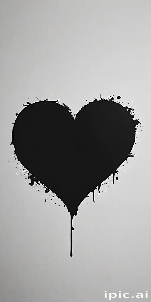 aesthetic black heart wallpaper