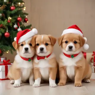 cute christmas dogs
