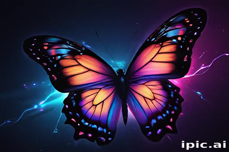neon butterfly wallpaper