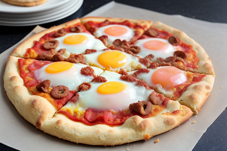 breakfast pizza with biscuit crust