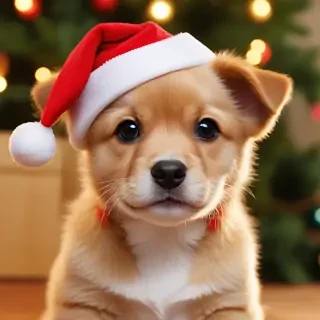 cute christmas dog wallpaper