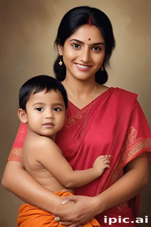 mom and son indian