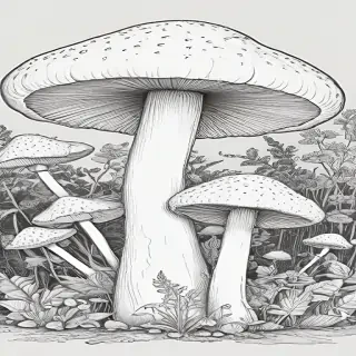 mushroom line art