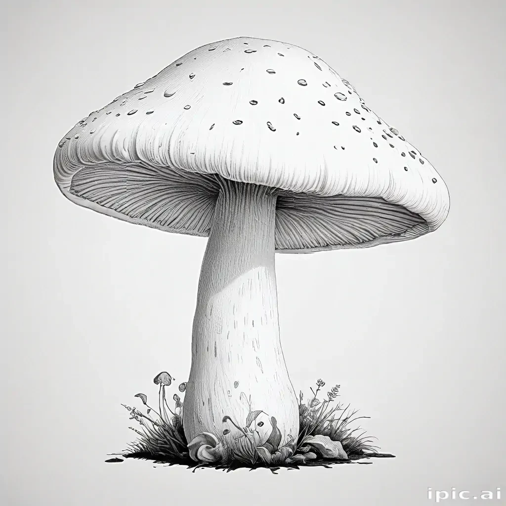 mushroom clip art black and white