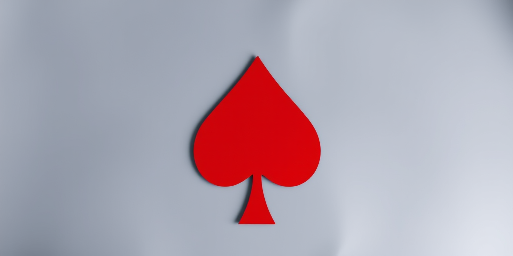 Create a high-resolution image of a red spade symbol on a transparent background, camera settings: f/2.8 aperture, ISO 100, 1/200 sec shutter speed, camera view: top-down, camera style: minimalist, camera type: DSLR.