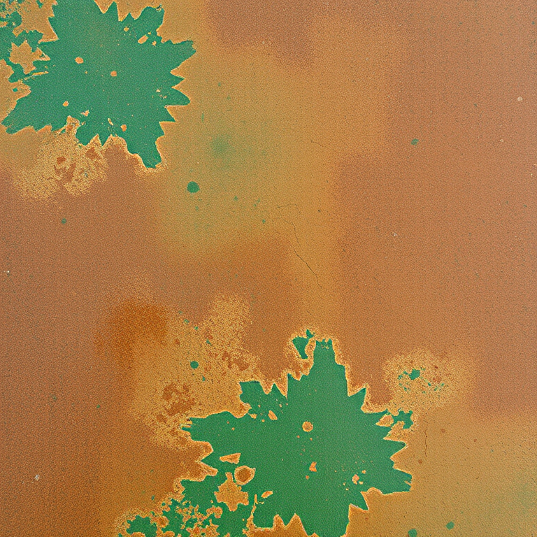 Create a high-resolution abstract texture image with a mix of green and brown hues, captured using a DSLR camera at f/8 aperture, ISO 100, 50mm lens, in soft natural lighting from a top-down view.