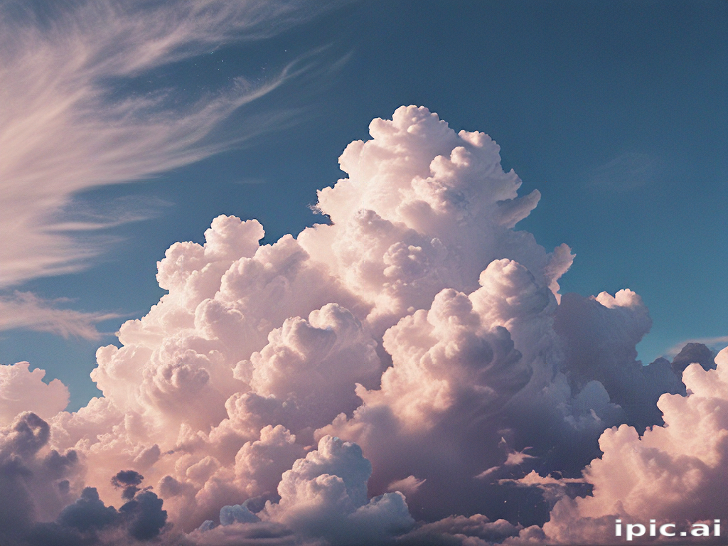 Majestic Cotton Candy Clouds Forming a Dreamy Sky at Sunset.