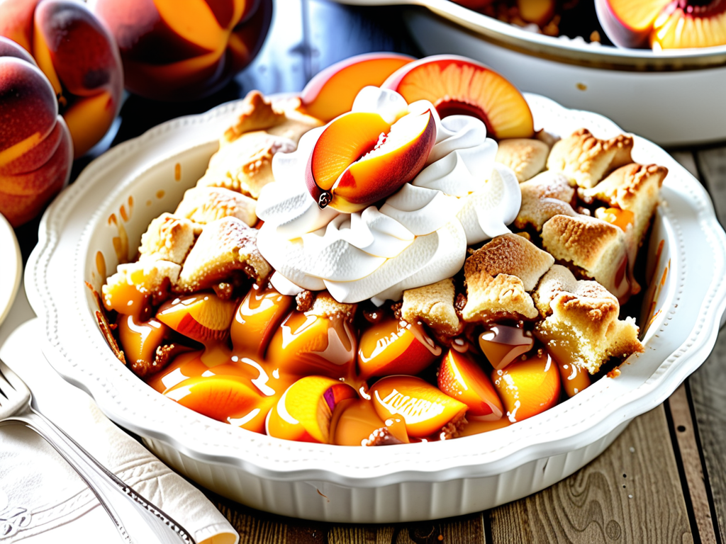 peach cobbler with canned peaches and cake mix