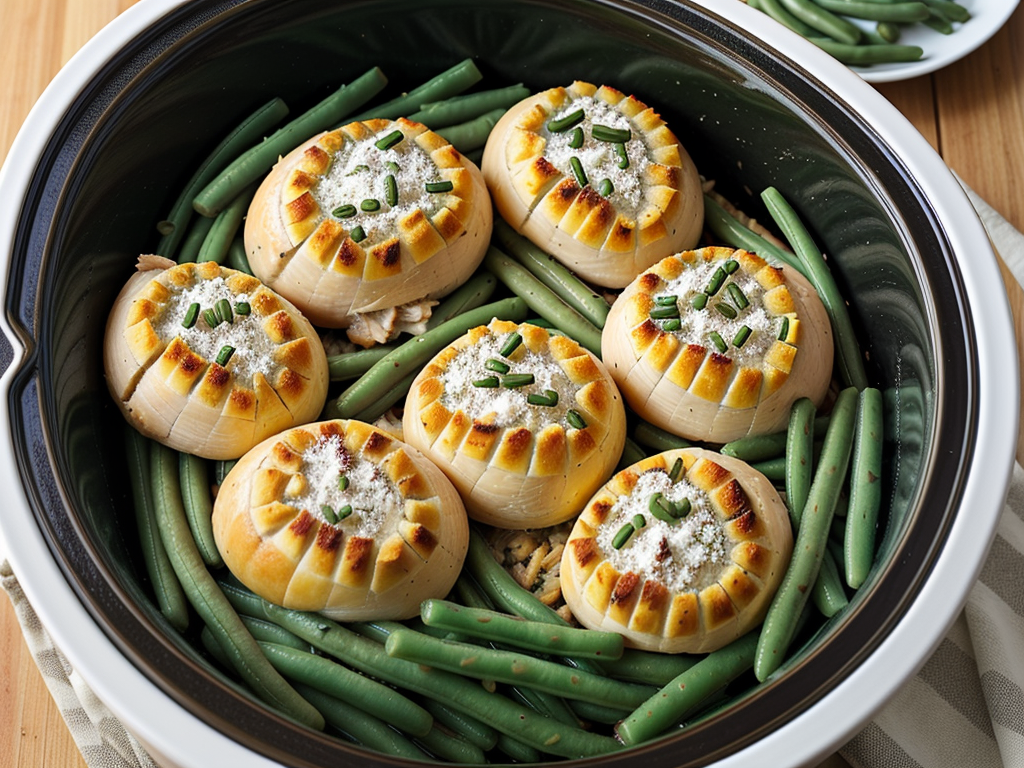 crockpot chicken stuffing and green beans