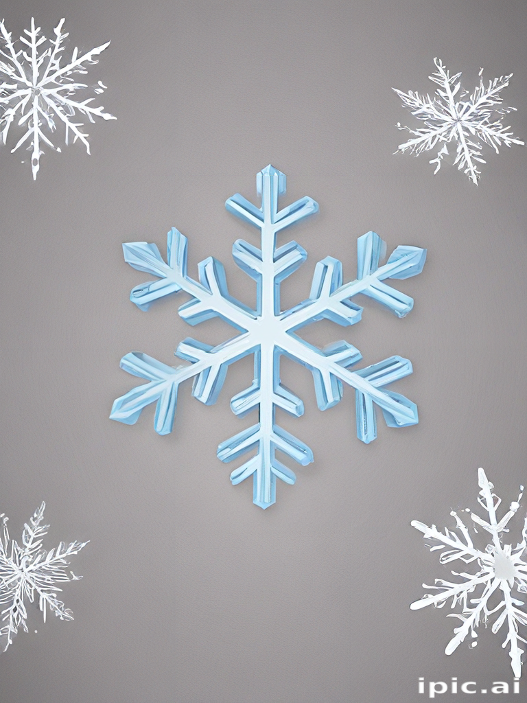 Delicate Snowflakes Adorning a Soft Gray Background in Winter Elegance