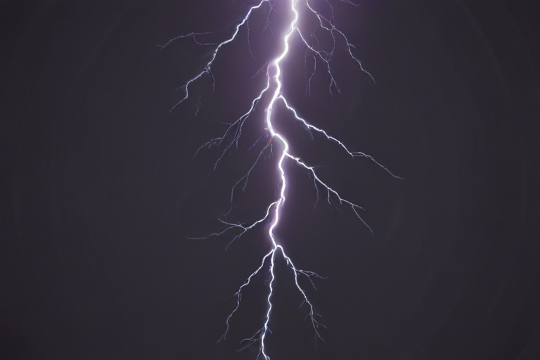 Intense Lightning Bolt Illuminating the Dark Sky in Dramatic Display