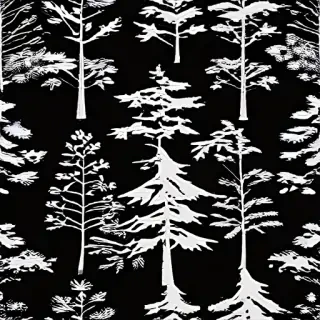 pine tree clipart black and white
