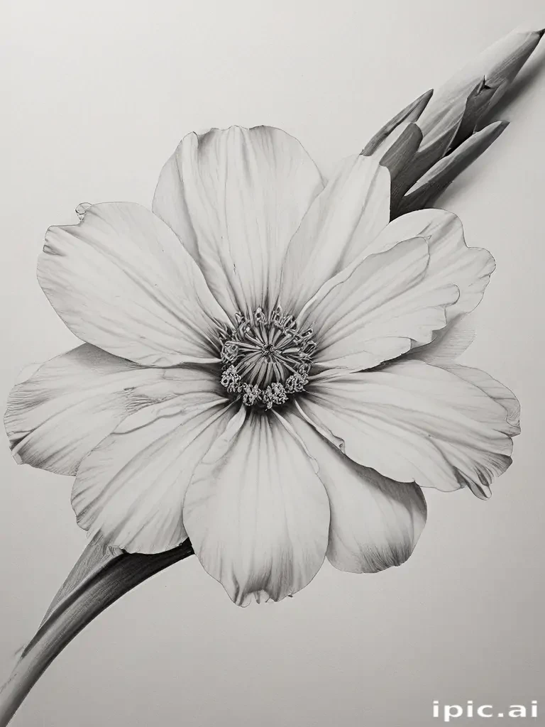flower pencil drawing
