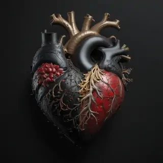 heart with black background